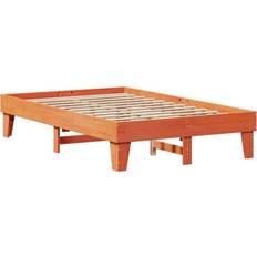 vidaXL Bed Frame Without Mattress Bed Wax Brown Small Double Solid Wood Pine