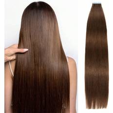 Shein Tape In Hair Extensions Human Hair Color Chocolate Brown Inch Seamless Double Sided
