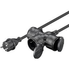 Goobay Base Múltiple 25 m 3 Salidas AC Exterior Negro