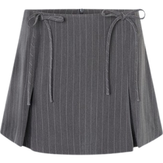 Modström Emilia Bow Skirt - Grey Pinstripe