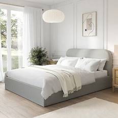 Zara Grey Fabric King Size Ottoman Bed Frame