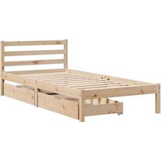 Senge & Madrasser vidaXL Massivholzbett Ohne Matratze 75x190 cm Kiefernholz - Braun Bettrahmen
