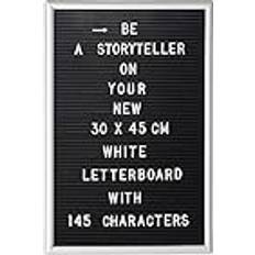 Letterboard 145 Buchstaben Zahlen Sonderzeichen 45x30 cm Kunststoff weiß