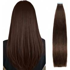 Shein Tape In Hair Extensions Human Hair Dark Brown Inch Seamless Double Sided