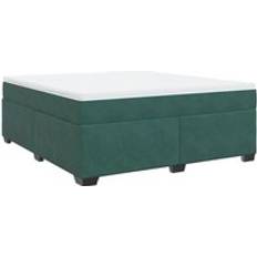 180 cm Betten-Sets vidaXL Box Spring Bed with Mattress Dark Green 180x200 cm Velvet