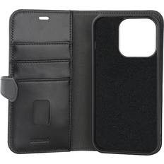 Apple iPhone 15 Pro - Læder/Syntetisk Covers med kortholder Buffalo 2-i-1 kortholder iPhone 15 Pro, sort