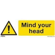 Sealey Worksafe Warning Safety Sign - Mind Your Head - Self-Adhesive Vinyl