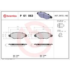 Bromsfriktion Brembo P 61 063 Bromsbeläggsats Set Med 4