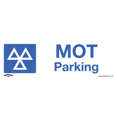 Workplace Signs Sealey Worksafe Safety Sign - MOT Parking Rigid Plastic