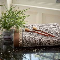 Linen Towels Bedeck Umma Paisley - Charcoal/Linen Bath Towel Brown, Black, Grey