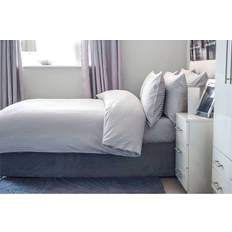 Egyptian Cotton Bed Sheets Belledorm Plain Dye 540 TC 100% Cotton Fitted - Ivory Bed Sheet White, Beige