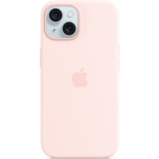 Apple iPhone 15 Silicone Case with MagSafe Light Pink