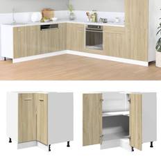 Shelves Storage Cabinets vidaXL Corner Bottom Sonoma Oak 75.5x75.5x81.5 cm Engineered Wood Storage Cabinet