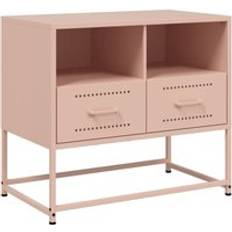 Gul TV-borde vidaXL 68x39x60,5 cm Stål Lyserød TV-bord