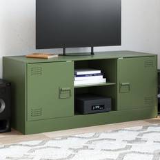 Green Benches vidaXL Cabinet Olive Green 99x39x44 cm Steel TV Bench