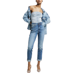 Blue - Women Trousers & Shorts River Island High Waisted Bum Sculpt Mom Jeans - Blue