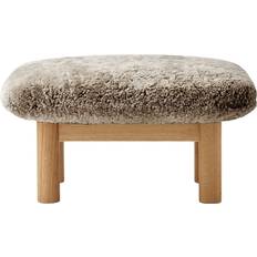 Marron Repose-pieds Audo Copenhagen Brasilia Natural Oak-Sahara Sheepskin Curly Repose-pied