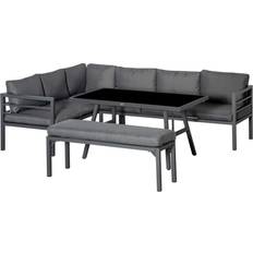Garden bench seat cushions OutSunny 8-Seater Aluminium Garden Sofa Furniture with Cushions - One Size Patio Dining Set