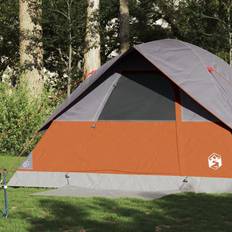 Camping & Outdoor vidaXL (Grey and orange, 305 x 305 x 183 cm) Camping Tent Dome 2-Person Lightweight Tent Dome Tent Blue Waterproof