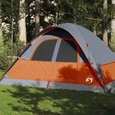 Camping & Outdoor vidaXL Family Tent Dome 6-Person Orange Waterproof