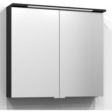 Svedbergs Spegelskåp Skuru S/U Led Svart Ask 80 cm