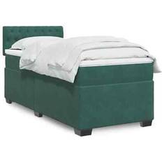 Groen Bedpakketten vidaXL Box Spring Bed with Mattress Dark Green 100x200 cm Velvet