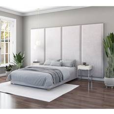Headboards Aspire Large Upholstered Wall Panel 90 cm x 210 cm - Light Grey Headboard