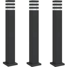 vidaXL Udendørs Standerlamper 3 Stk 80 cm Aluminium Sort Gulvlampe