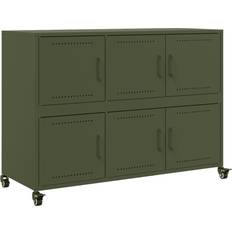 vidaXL Skänk Olivgrön 100.5 x 39 x 72 cm Stål Sideboard