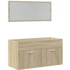 Muebles de Baño vidaXL Set De Muebles De Baño 2 Pzas Madera Contrachapada Roble Sonoma