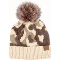 Faux Fur - Men Accessories C.C Beanie Chenille Abstract Print Beanie - Beige