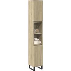 Muebles de Baño vidaXL Armario De Baño Madera Contrachapada Roble Sonoma 30x30x190 cm