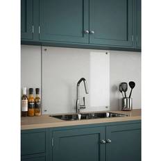 Splashback Glass with Chrome Caps 90 x 75 cm