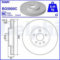 Delphi BG5000C Ventilerad Bromsskiva 5012759550625