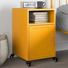 Yellow Tables vidaXL Cabinet Mustard Yellow 36x39x59 cm Steel Bedside Table