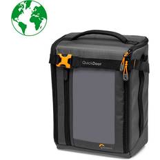 Orange Kamera- & Objektivväskor Lowepro GearUp Creator Box Extra Large II, spegelfri och DSLR-kameraväska, kamerafodral med QuickDoor åtkomst, tillverkad med återvunnet tyg, orange vadderade interiördelare, grå