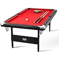 Deportes de Mesa Billardtisch 2,13 m Pooltisch Zusammenklappbarer Platzsparender Tisch Set Schwarz