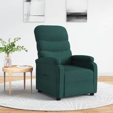 Poliéster Sillones vidaXL Reclinable De Tela Verde Oscuro Sillón