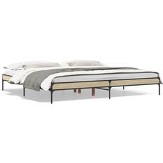 200 cm - Eg Sengerammer vidaXL Sengestel 200x200 cm Konstrueret Træ Og Metal Sonoma-Eg Sengeramme