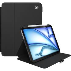 Computer Accessories Speck New iPad Air 11 Case (2024) 6th/5th/4th Gen with Pencil Holder, Drop & Camera Protection, Slim Multi Range Stand, Balance Folio - Black/Black/White