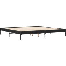 180cm - Wood Bed Frames vidaXL Bed Frame Home Bed Base Mattress Foundation Engineered Wood and Metal - Black