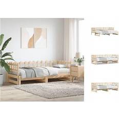 Letti e Materassi vidaXL Dormeuse Estraibile 2x 80x200 cm Legno Massello