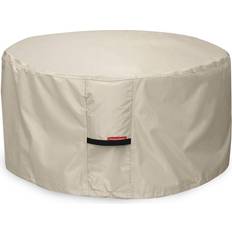 Beige Fire Pits & Fire Baskets Porch Shield Fire Pit Cover - Waterproof 600D Heavy Duty Round Patio Fire Bowl Cover Beige - 50 inch