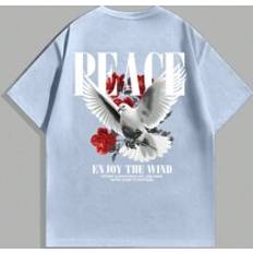 Shein Haze Blue S-M-L-XL Oversize Short Sleeve T-Shirt For Men