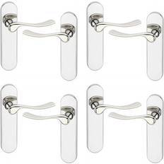 URBN Living Urbnliving Urbnliving 174 mm Length 8 Pcs Berkshire Metal & Polished Nickel Lever Latch Door Handle Set - One Size