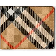 Burberry Check-Print Ribbed-Texture Woven Wallet - Sand