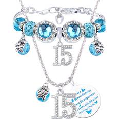 Blue Jewelry Sets EmmasByEmma Meant2Tobe 15th Birthday Jewelry Set - Silver/Blue/Transparent