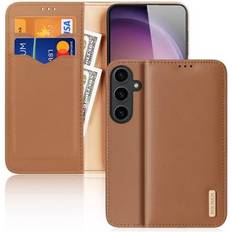 Dux ducis real leather flip rfid wallet case for samsung galaxy s24 brown