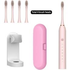 Electric Toothbrushes & Irrigators Esulomp WOODBERRY USA, CORP. Sound Wave Rechargeable Electric Toothbrush For Adults and Kids Travel Wave Toothbrush with 4 Brush Heads Travel Case Bracket 6 Modes PowerToothbrush