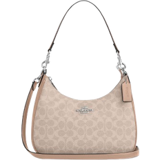 Coach Teri Hobo Bag In Signature Canvas - Silver/Sand/Taupe